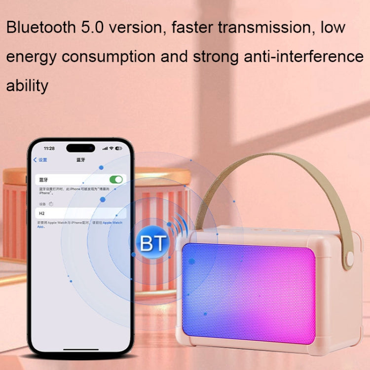Portable RGB Lighting Effect Bluetooth Speaker Home Mini Karaoke Audio