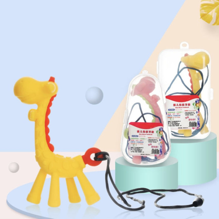 XUNYI Baby Giraffe Rattles Teether Kids Silicone Bite Toy, Drop Box Yellow, Drop Box Pink, Drop Box Green, Rectangular Box Yellow, Rectangular Box Pink, Rectangular Box Green