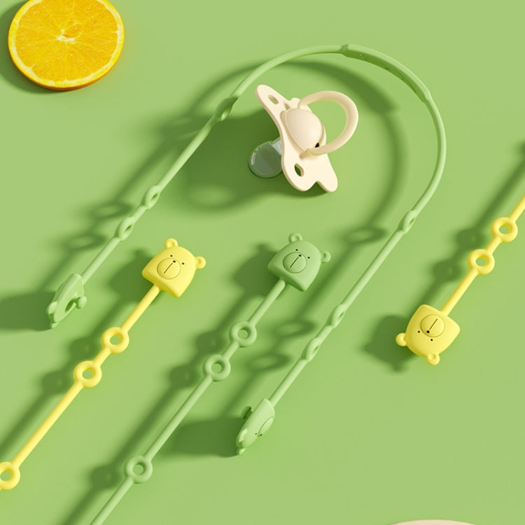 Bear Silicone Pacifier Chain Toddler Teether Toy Anti-fall Rope Pacifier Clip