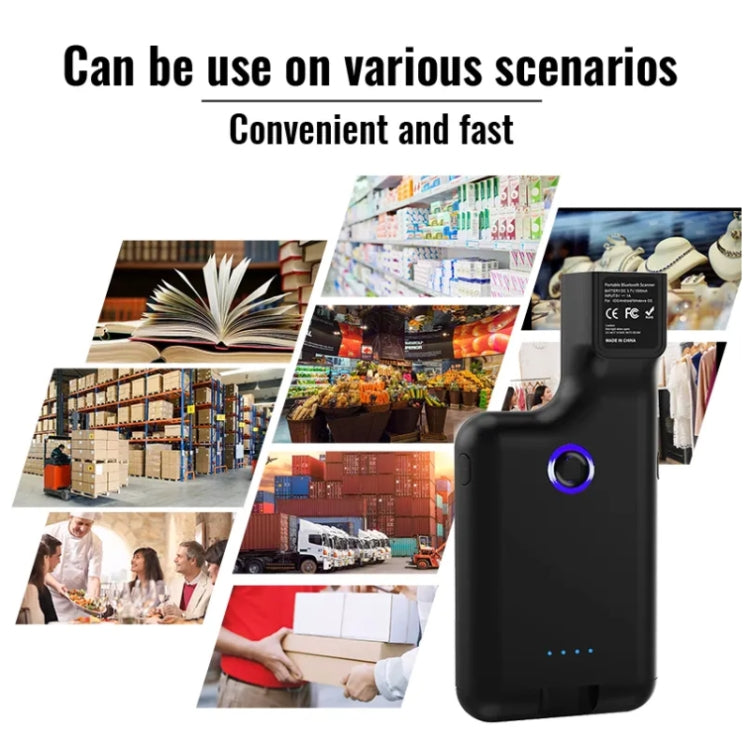 HC101D  2D Bluetooth Barcode Scanner Wireless Back Clip Phone Barcode Reader