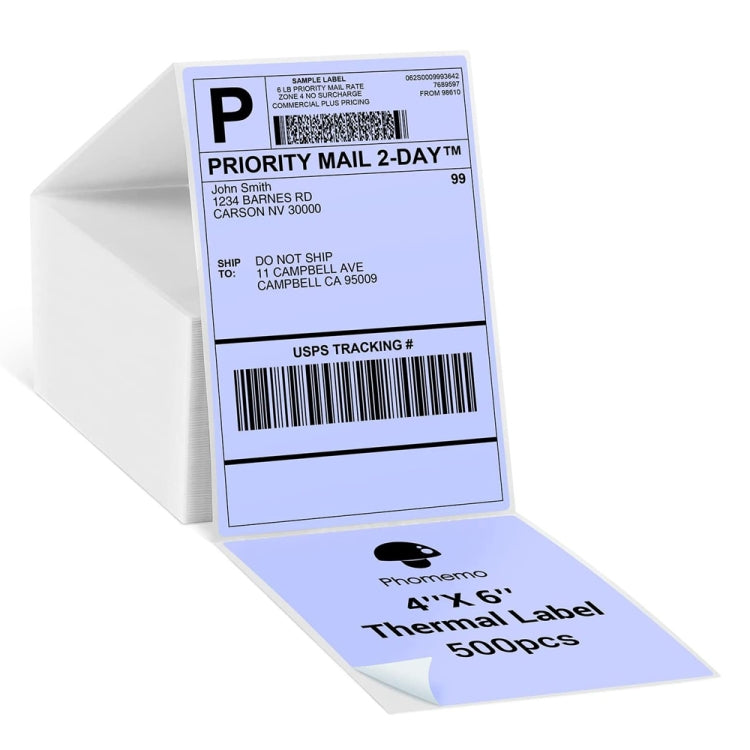 500sheets 4×6 Inch Stickers Thermal Label Paper For Phomemo PM-246S / PM-241BT / D520BT