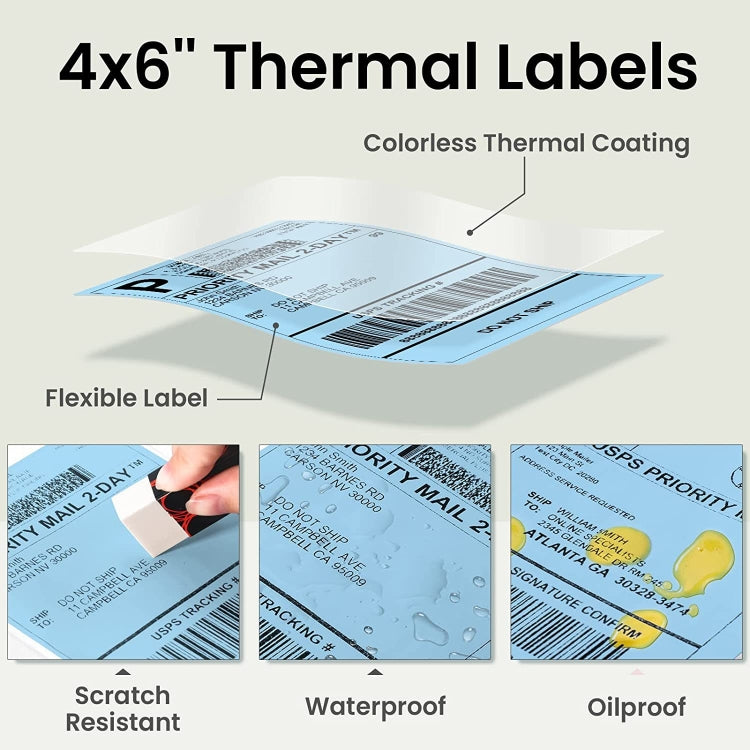 500sheets 4×6 Inch Stickers Thermal Label Paper For Phomemo PM-246S / PM-241BT / D520BT