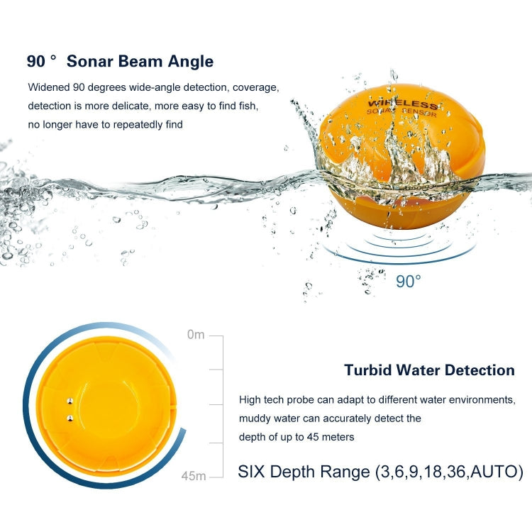 Wireless Ultrasonic Fish Finder Sonar Underwater Visual HD Angler Detector