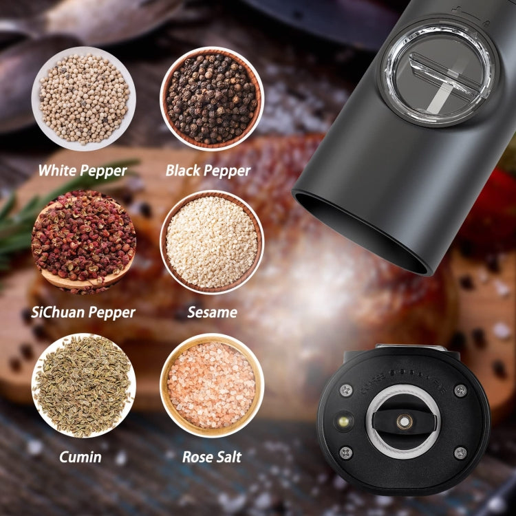 Electric Automatic Salt and Pepper Grinder Set Battery Powered, A2 KYMQ-14-BS, B2 KYMQ-16B-BS