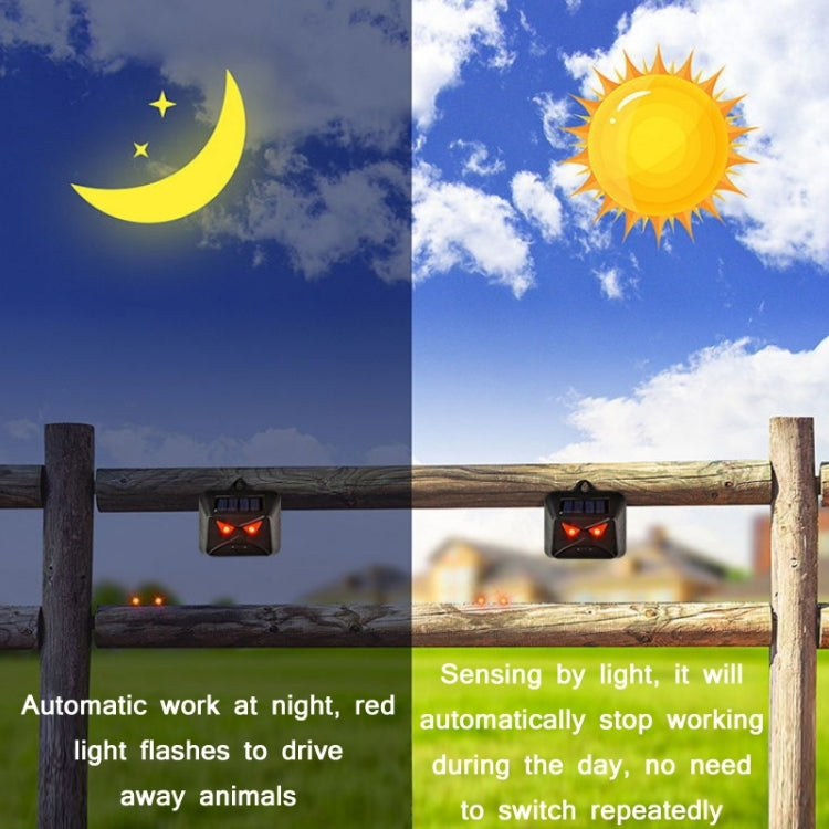 4pcs /Box Solar Animal Repeller Waterproof Animal Deterrent with Red LED Light, 209A 4pcs /Box