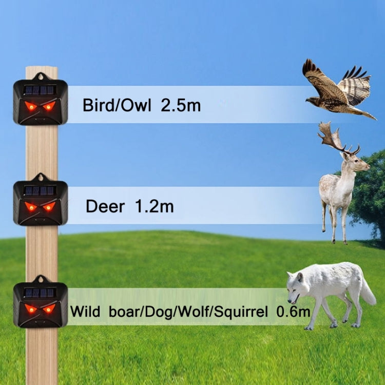 4pcs /Box Solar Animal Repeller Waterproof Animal Deterrent with Red LED Light, 209A 4pcs /Box