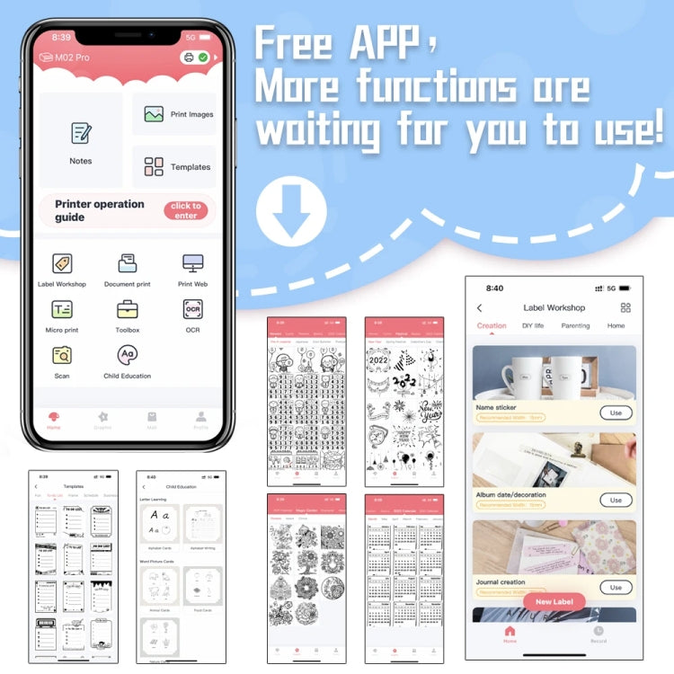 Phomemo M02 PRO Pocket Mini Small Portable Bluetooth Wrong Thermal Tag Printer