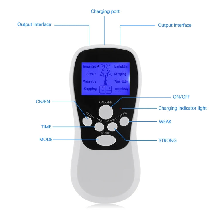 Multifunctional Low Frequency Pulse Meridian Physiotherapy Massage Instrument, White Standard, White Upgrade, Blue Standard, Blue Upgrade