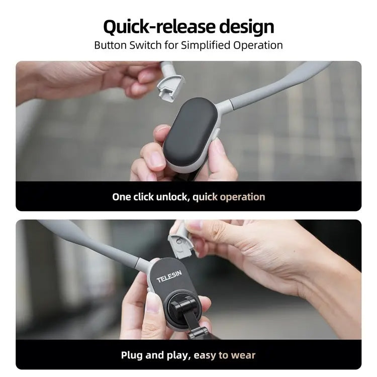 TELESIN Silicone Neck Mount Magnetic Selfie Stick Phone Neck Holder