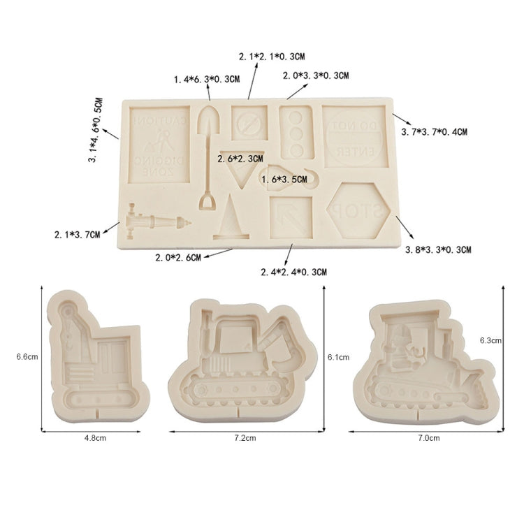 Cartoon Construction Site Tools Engineering Car Cake Decoration Molds, MK-3055 (Pink), MK-3055 (Light Gray), MK-3056 (Pink), MK-3056 (Light Gray), MK-3057 (Pink), MK-3057 (Light Gray), MK-3058 (Pink), MK-3058 (Light Gray)