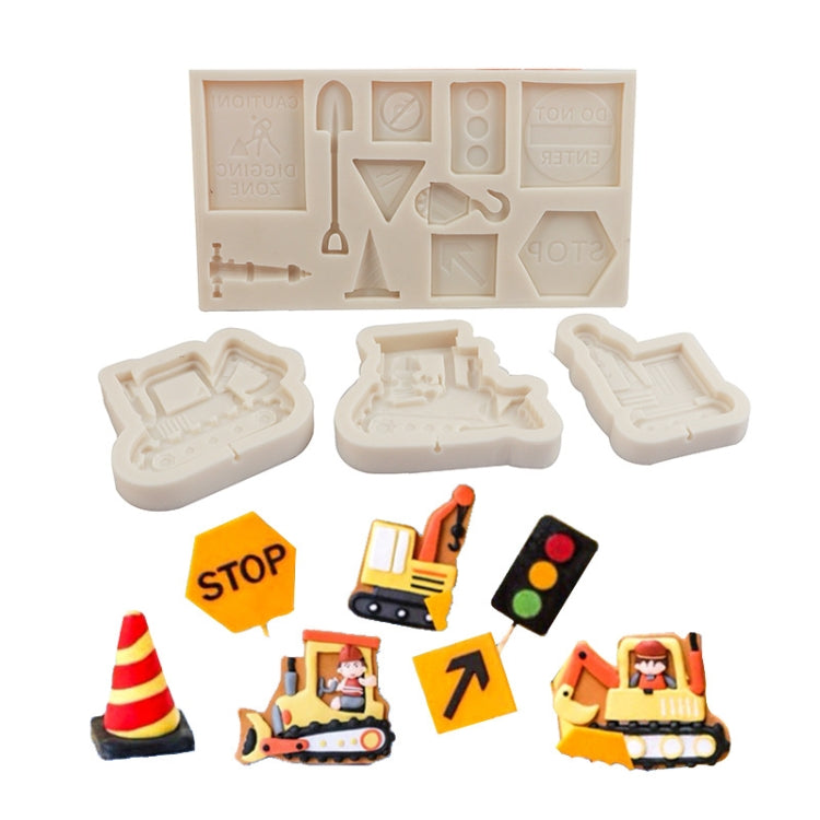 Cartoon Construction Site Tools Engineering Car Cake Decoration Molds, MK-3055 (Pink), MK-3055 (Light Gray), MK-3056 (Pink), MK-3056 (Light Gray), MK-3057 (Pink), MK-3057 (Light Gray), MK-3058 (Pink), MK-3058 (Light Gray)