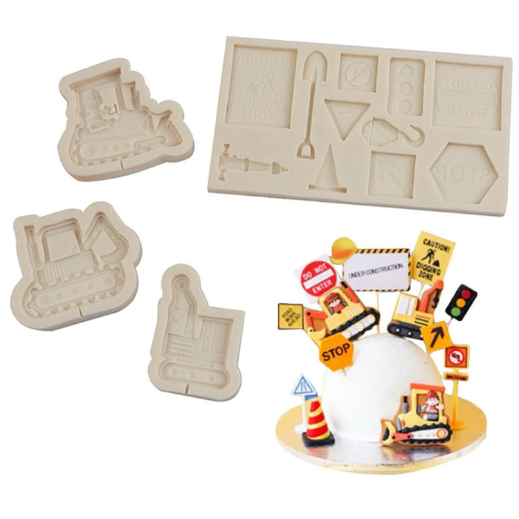Cartoon Construction Site Tools Engineering Car Cake Decoration Molds, MK-3055 (Pink), MK-3055 (Light Gray), MK-3056 (Pink), MK-3056 (Light Gray), MK-3057 (Pink), MK-3057 (Light Gray), MK-3058 (Pink), MK-3058 (Light Gray)