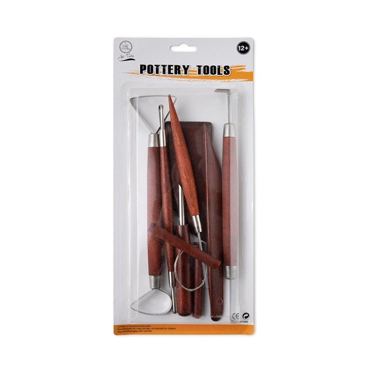 8-in-1 Wooden Handle Pottery Clay Tool set Ceramic Trimming Carving Knife
