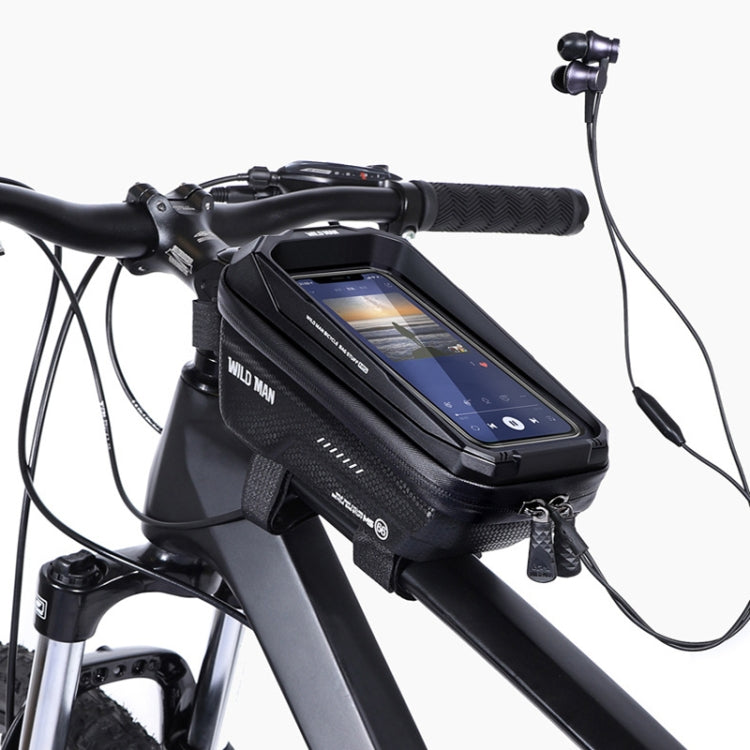 WILD MAN MS66 1.2L EVA Hard Shell Bicycle Front Beam Bag Cycling Touch Screen Phone Bag