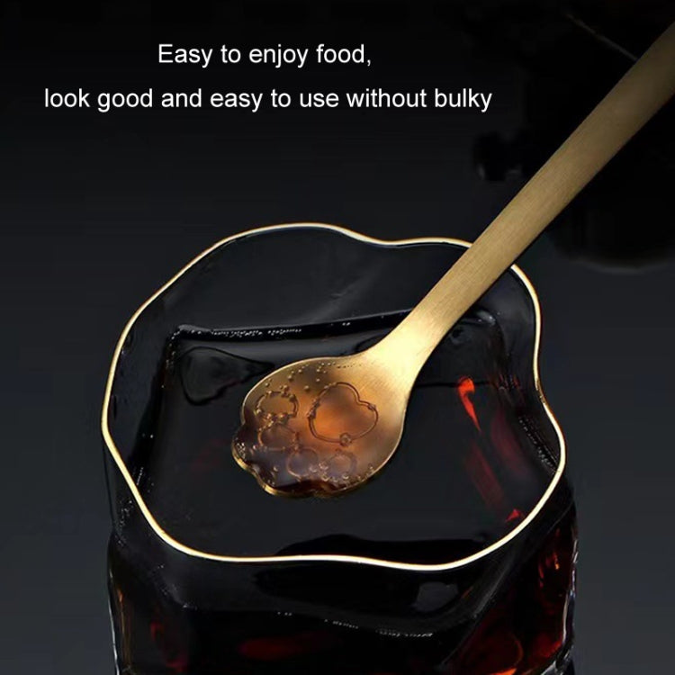 Stainless Steel Coffee Stirring Spoon Ice Cream Cartoon Cat Paw Spoon, Silver, Gold, Black, Slotted Spoon Silver, Slotted Spoon Rose Gold, Slotted Spoon Black