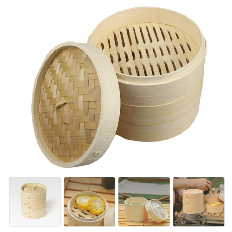 Bamboo Bun Steamer Food Veggie Steamer Basket, 21cm Cover, 21cm Cage, 27cm Cage