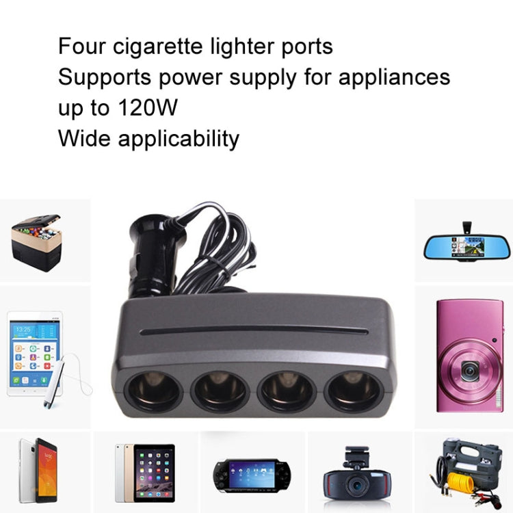 SHUNWEI SD-1906 Car 4 In 1 Power Distributors Cigarette Lighter Socket Car Charger, SD-1906