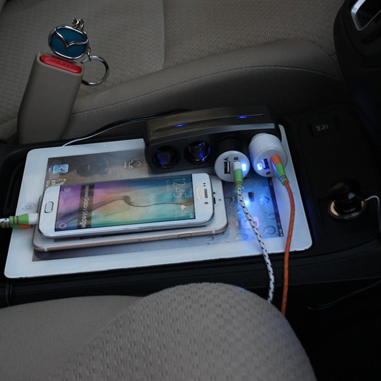 SHUNWEI SD-1906 Car 4 In 1 Power Distributors Cigarette Lighter Socket Car Charger, SD-1906
