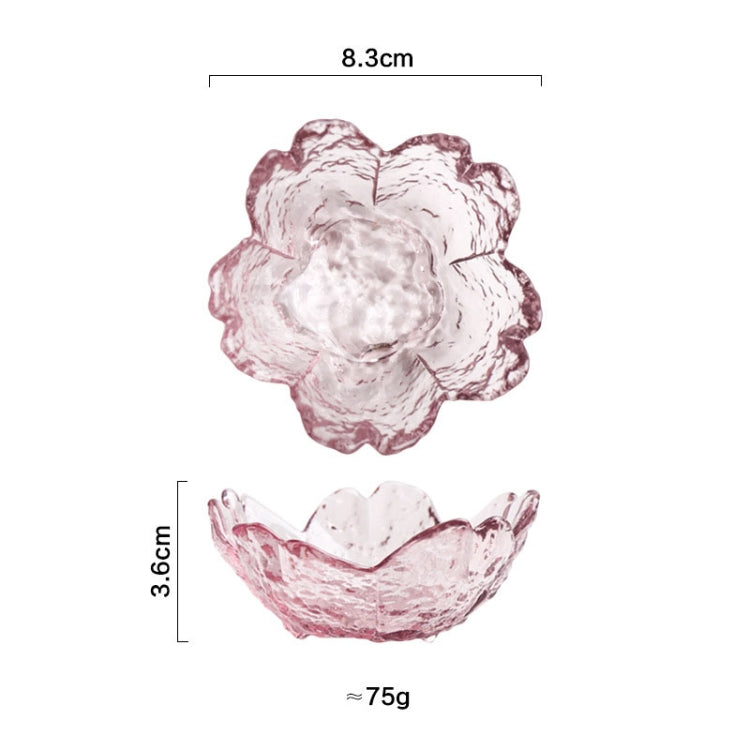 5pcs /Set Hammer Glass Cherry Blossom Dish House Sauce Plate Small Dish, Pink, Gold Edge Pink, Transparent