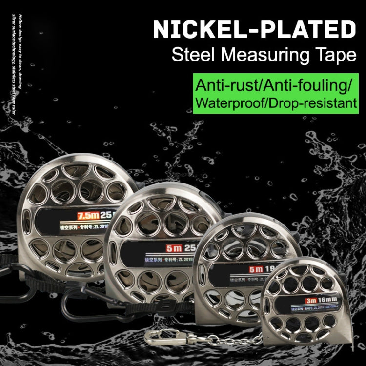 Hollow Steel Tape Measure Waterproof Rust Prevention Metal Ruler, 3M 16mm, 5M 19mm, 5M 25mm, 7.5m 25mm