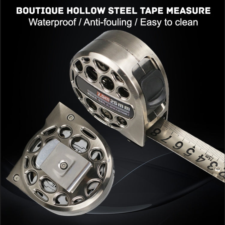 Hollow Steel Tape Measure Waterproof Rust Prevention Metal Ruler, 3M 16mm, 5M 19mm, 5M 25mm, 7.5m 25mm