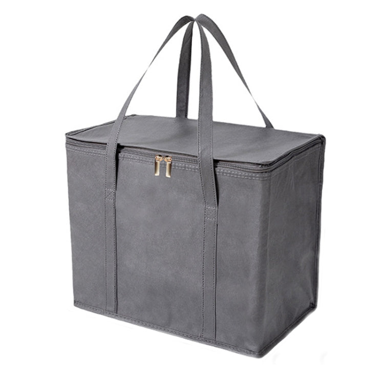 Non-Woven Bento Aluminum Foil Thermal Bag Takeaway Lunch Bag With Bottom Plate, 41x26x33cm