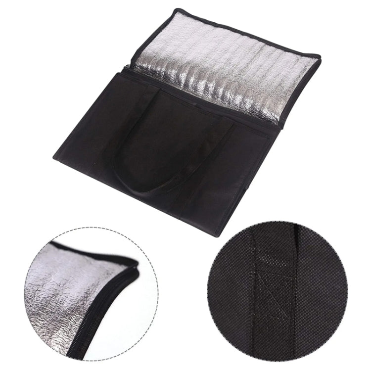 Non-Woven Bento Aluminum Foil Thermal Bag Takeaway Lunch Bag With Bottom Plate, 41x26x33cm