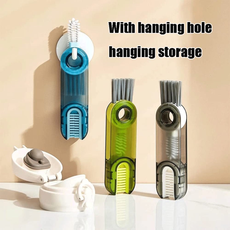 3 In 1 U shaped Cup Lid Cleaning Brush Water Bottle Cover Groove Cleaner, B Gray, B Blue, B Green