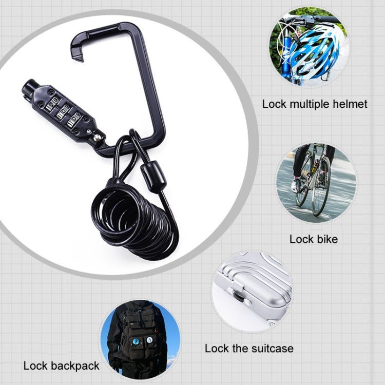Universal Safety Code Wire Rope Helmet Lock for Motorcycles Bicycles