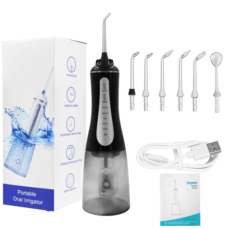 350ML Water Tank Oral Irrigator Rechargeable 5 Gear Adustable Water Flosser, White+Gray Tank, Black +Gray Tank, White+Blue Tank, With Bracket White, With Bracket Black, With Bracket Black Gray