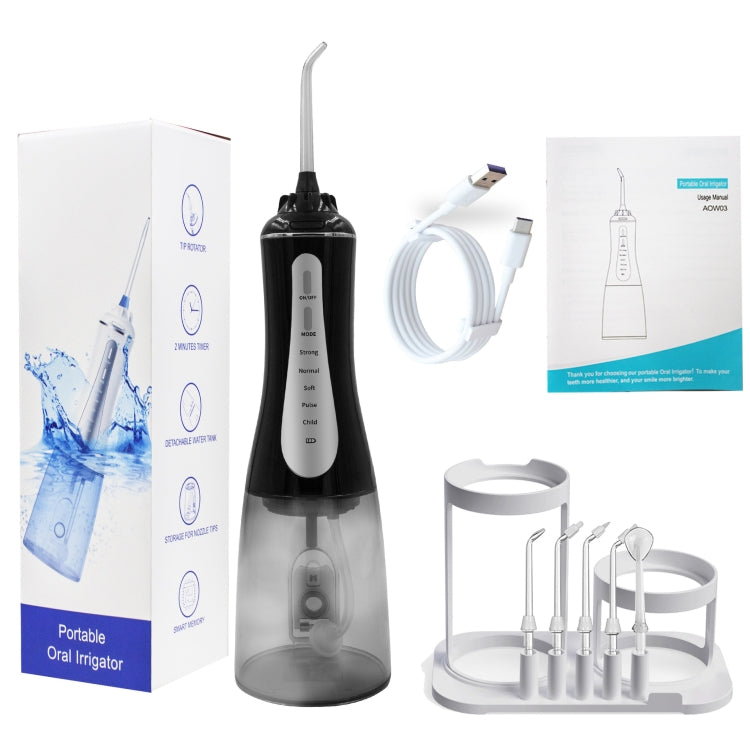 350ML Water Tank Oral Irrigator Rechargeable 5 Gear Adustable Water Flosser, White+Gray Tank, Black +Gray Tank, White+Blue Tank, With Bracket White, With Bracket Black, With Bracket Black Gray
