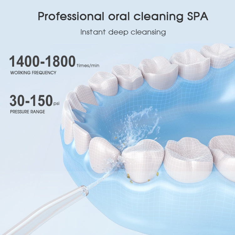 350ML Water Tank Oral Irrigator Rechargeable 5 Gear Adustable Water Flosser, White+Gray Tank, Black +Gray Tank, White+Blue Tank, With Bracket White, With Bracket Black, With Bracket Black Gray