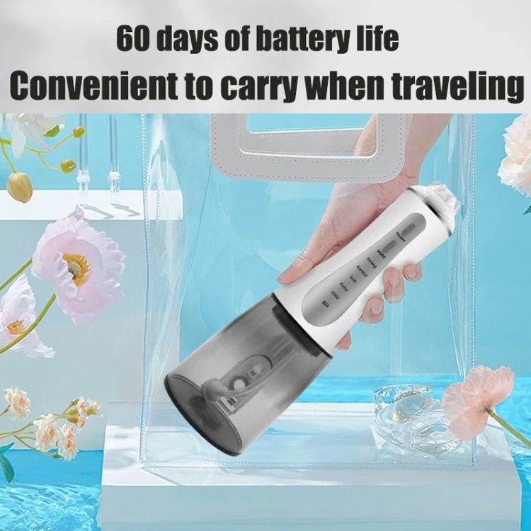 350ML Water Tank Oral Irrigator Rechargeable 5 Gear Adustable Water Flosser, White+Gray Tank, Black +Gray Tank, White+Blue Tank, With Bracket White, With Bracket Black, With Bracket Black Gray