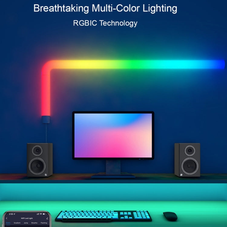 12V RGBIC Splicing Wall Light Intelligent Remote Control Indoor Decorative Ambient Lights, 4pcs+3 Corners Bluetooth, 8pcs+4 Corners Bluetooth, 4pcs+3 Corners WiFi, 8pcs+4 Corners WiFi