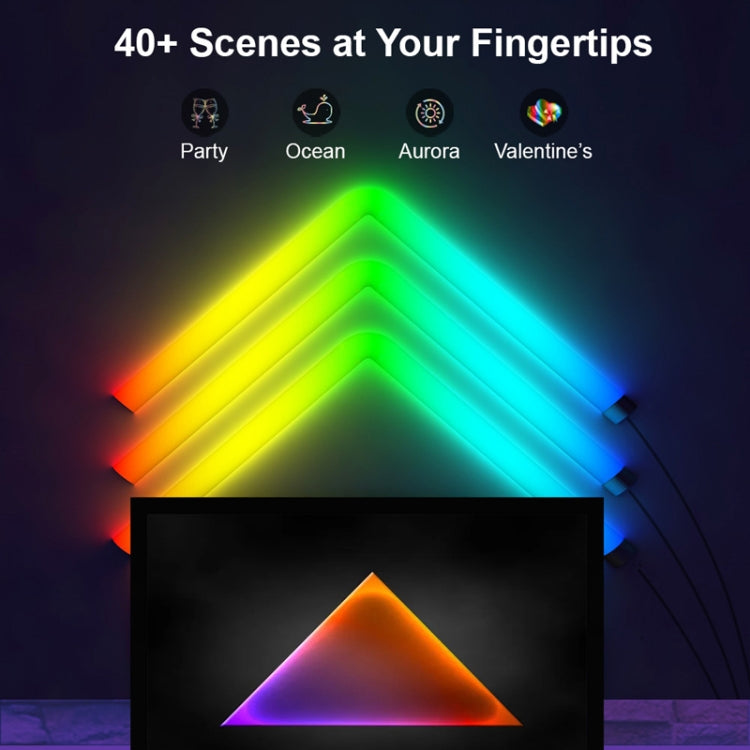 12V RGBIC Splicing Wall Light Intelligent Remote Control Indoor Decorative Ambient Lights, 4pcs+3 Corners Bluetooth, 8pcs+4 Corners Bluetooth, 4pcs+3 Corners WiFi, 8pcs+4 Corners WiFi