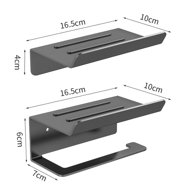 Stainless Steel Bathroom Roll Paper Holder No-Punch Cell Phone Storage Shelf, Phone Rack (White), Paper Rack (White), Phone Rack (Black), Paper Rack (Black), Phone Rack (Gray), Paper Rack (Gray)