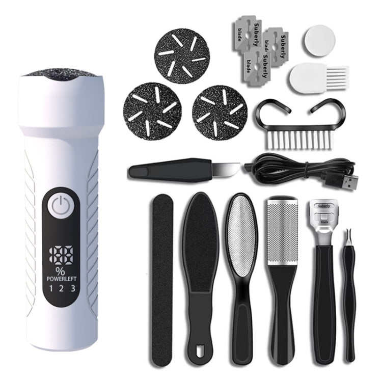 Electric Foot File Pedicure Kit Waterproof Feet Callus Remover, White, Kit 1 White, Kit 2 White, Matte Black, Kit 1 Black, Kit 2 Black