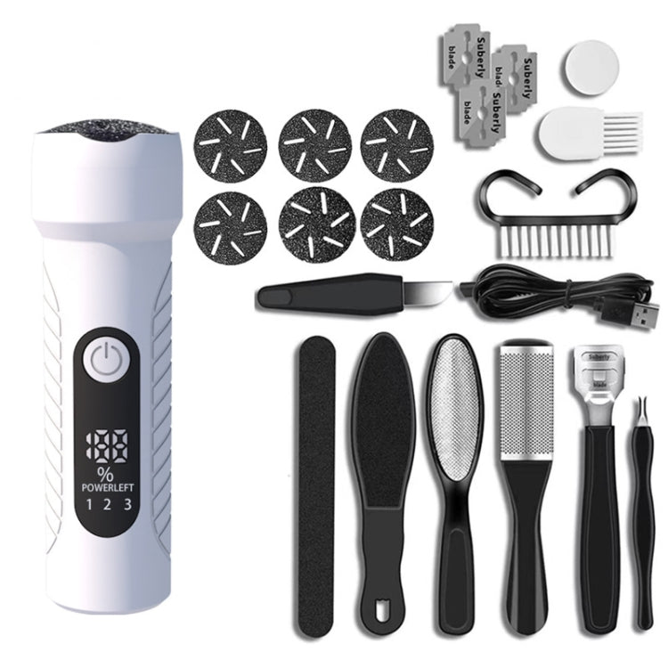 Electric Foot File Pedicure Kit Waterproof Feet Callus Remover, White, Kit 1 White, Kit 2 White, Matte Black, Kit 1 Black, Kit 2 Black