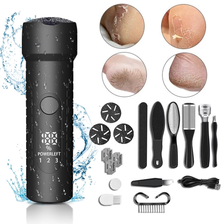 Electric Foot File Pedicure Kit Waterproof Feet Callus Remover, White, Kit 1 White, Kit 2 White, Matte Black, Kit 1 Black, Kit 2 Black