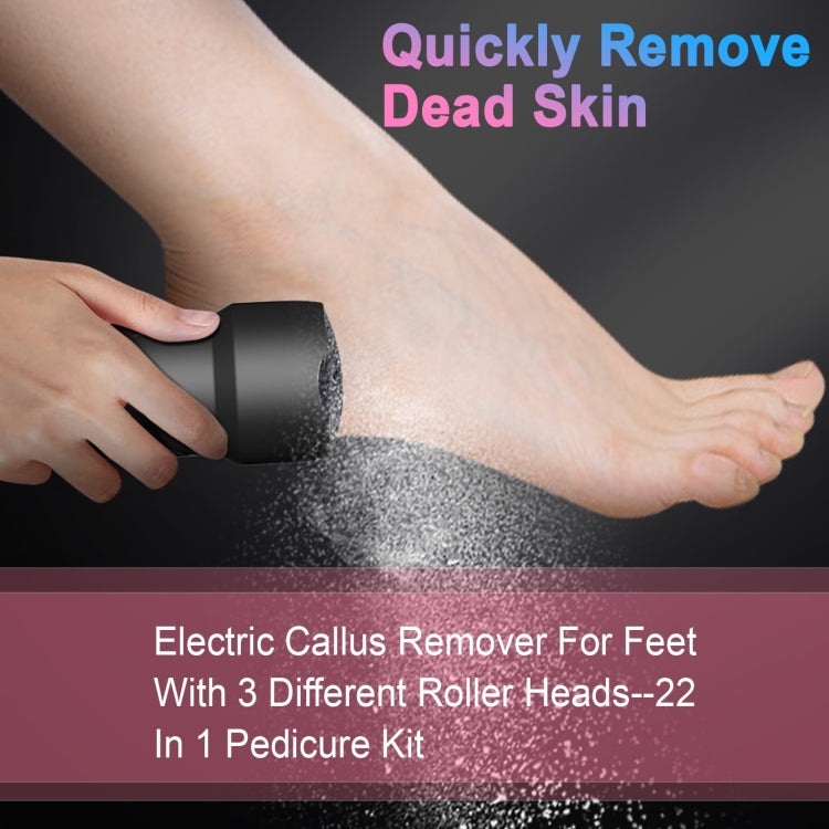 Electric Foot File Pedicure Kit Waterproof Feet Callus Remover, White, Kit 1 White, Kit 2 White, Matte Black, Kit 1 Black, Kit 2 Black