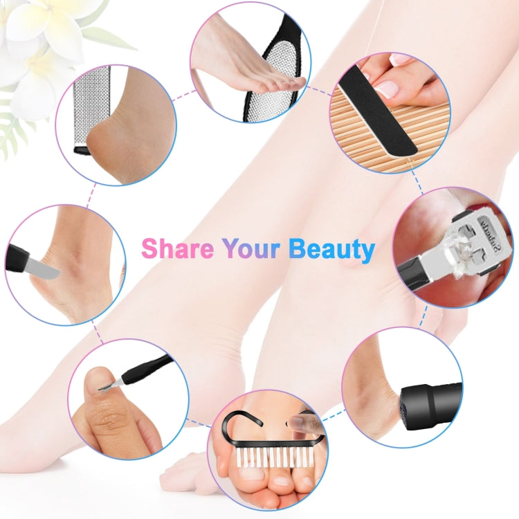 Electric Foot File Pedicure Kit Waterproof Feet Callus Remover, White, Kit 1 White, Kit 2 White, Matte Black, Kit 1 Black, Kit 2 Black