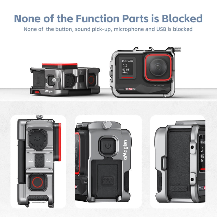 For Insta360 Ace Pro 2 / Ace Pro / Ace AMagisn Metal Rabbit Cage Protective Frame