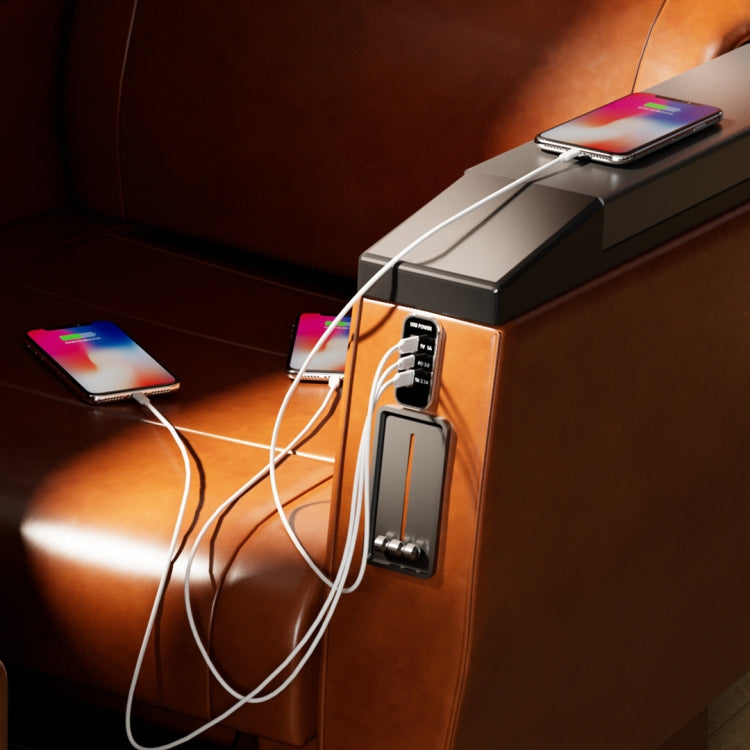 12/24V USB+Type-C Car, RV, Boat Mobile Phone Charger Modification, Silver 2.1A+1A+PD3.0