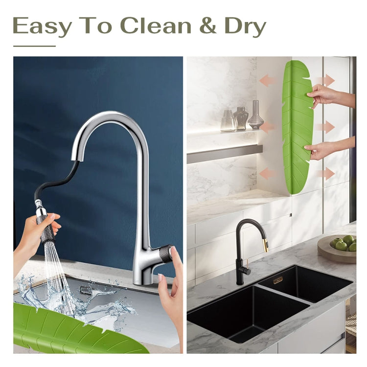 Leaf Shape Kitchen Sink Silicone Water Deflector Home Dishwashing Suction Cup Anti-splash Tools, Green, Yellow, White
