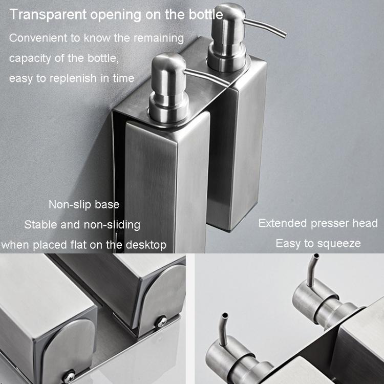 Hotel Stainless Steel Soap Dispenser Home Wall Mounted No Punch Press To Soap Bottle, Round 1 Barrel, Round 3 Barrel, Square 1 Barrel, Square 2 Barrel, Square 3 Barrel
