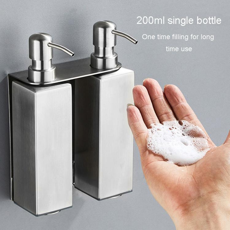 Hotel Stainless Steel Soap Dispenser Home Wall Mounted No Punch Press To Soap Bottle, Round 1 Barrel, Round 3 Barrel, Square 1 Barrel, Square 2 Barrel, Square 3 Barrel