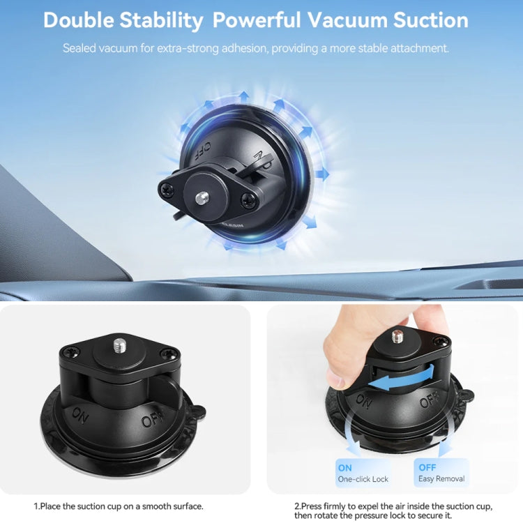 TELESIN Magnetic Base With 1/4 Inch Interface for DJI Pocket 3 / Insta360 Camera & Smart Phones, Without Suction Cup Base