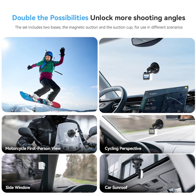 TELESIN Magnetic Base With 1/4 Inch Interface for DJI Pocket 3 / Insta360 Camera & Smart Phones, Without Suction Cup Base