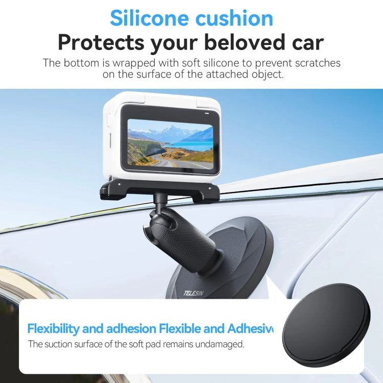 TELESIN Magnetic Base With 1/4 Inch Interface for DJI Pocket 3 / Insta360 Camera & Smart Phones, Without Suction Cup Base