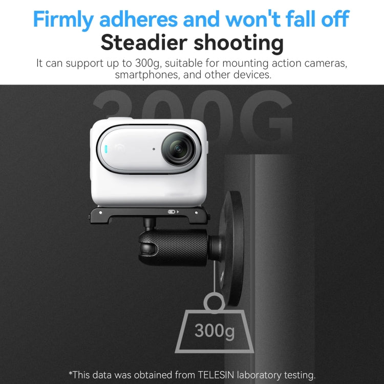TELESIN Magnetic Base With 1/4 Inch Interface for DJI Pocket 3 / Insta360 Camera & Smart Phones, Without Suction Cup Base